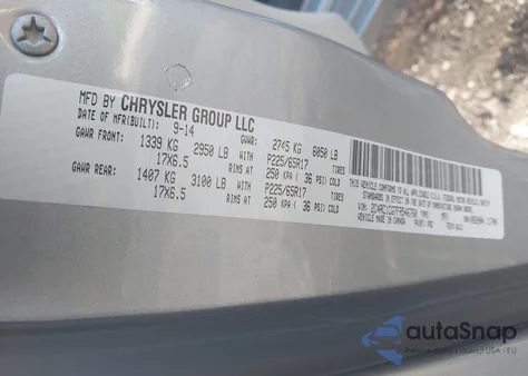 2015 Chrysler Town & Country Touring-L z USA, uszkodzony, nr VIN 2C4RC1CG7FR546760